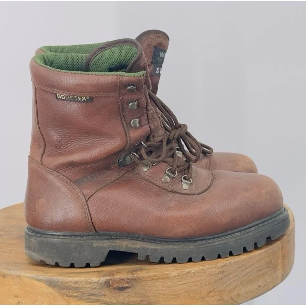 Wolverine Gore-Tex Brown Leather Work Hunting Boot Mens Size 10.W